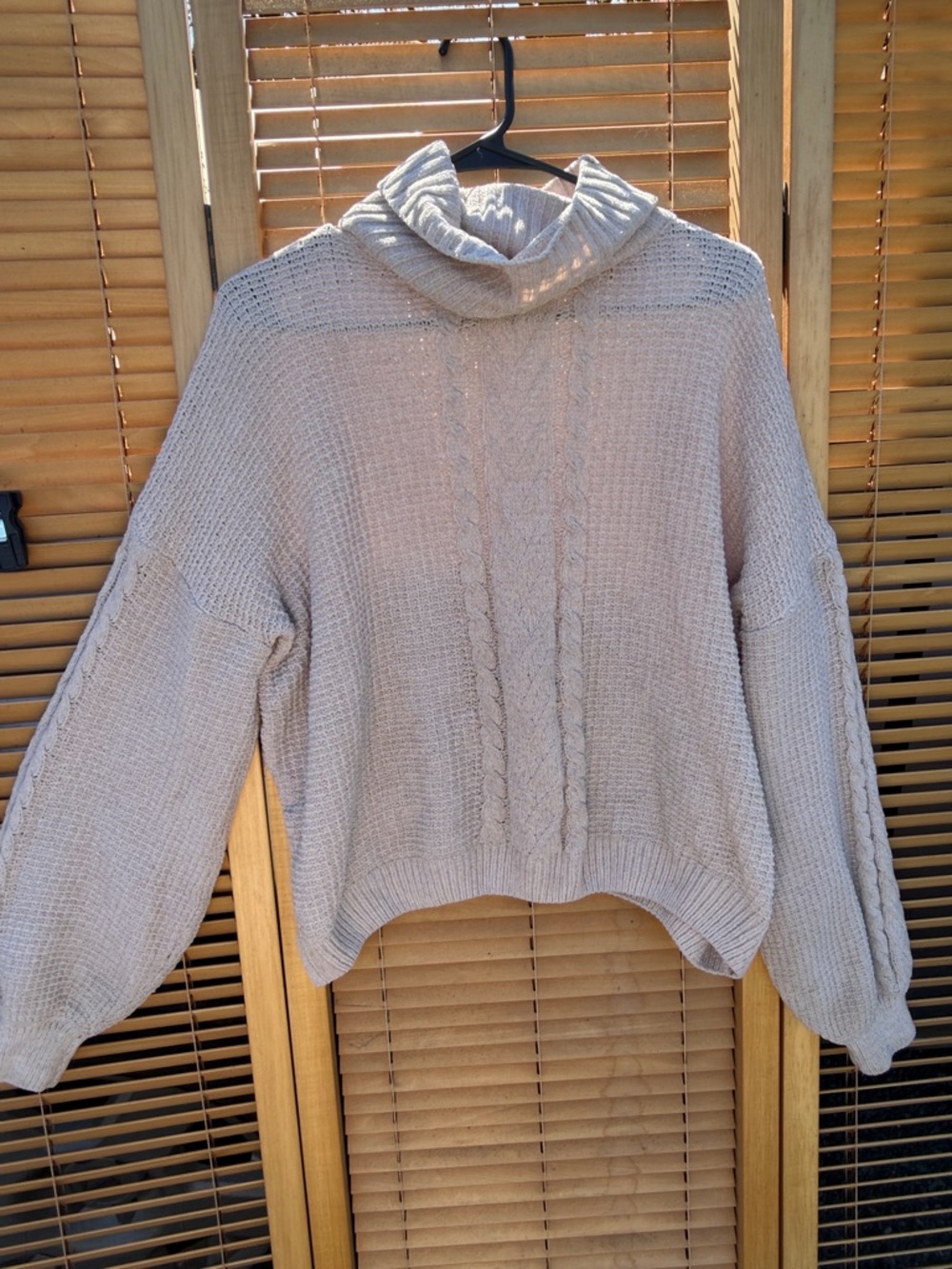 Olive & Oak Cream Cable Knit Turtleneck Sweater